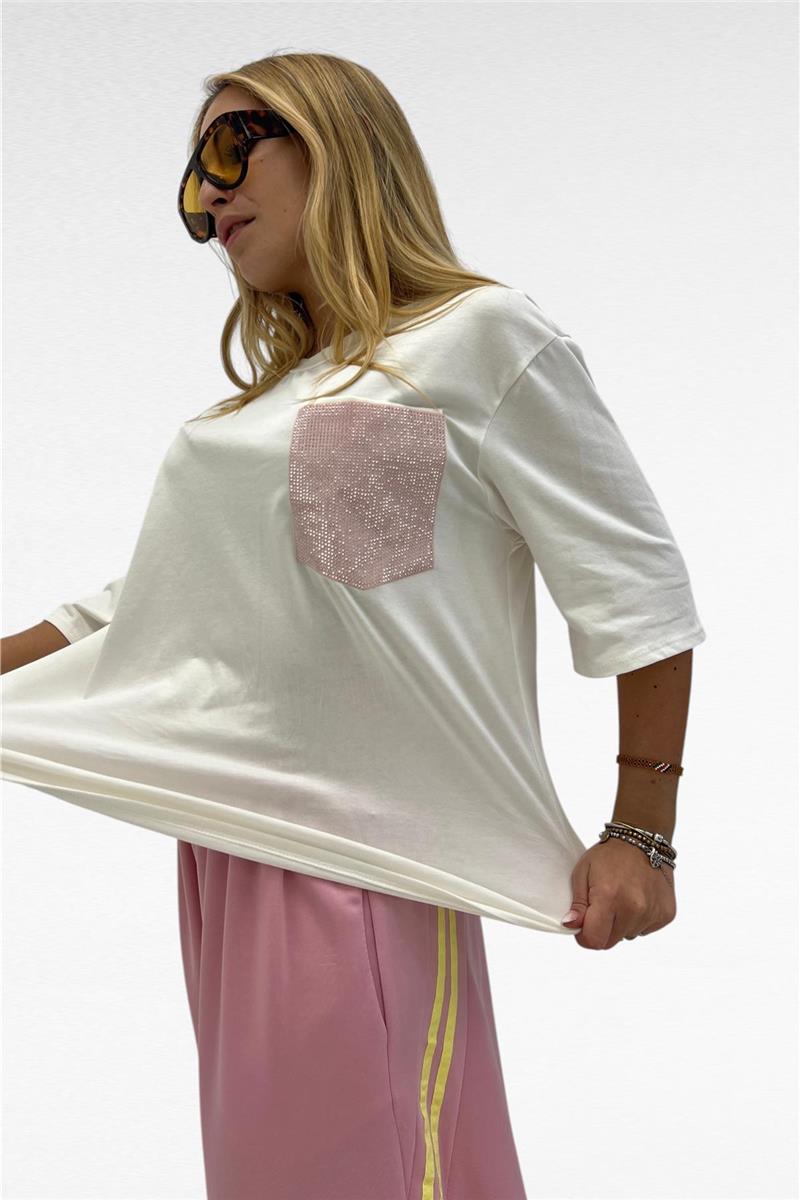 maglia manica corta task strass